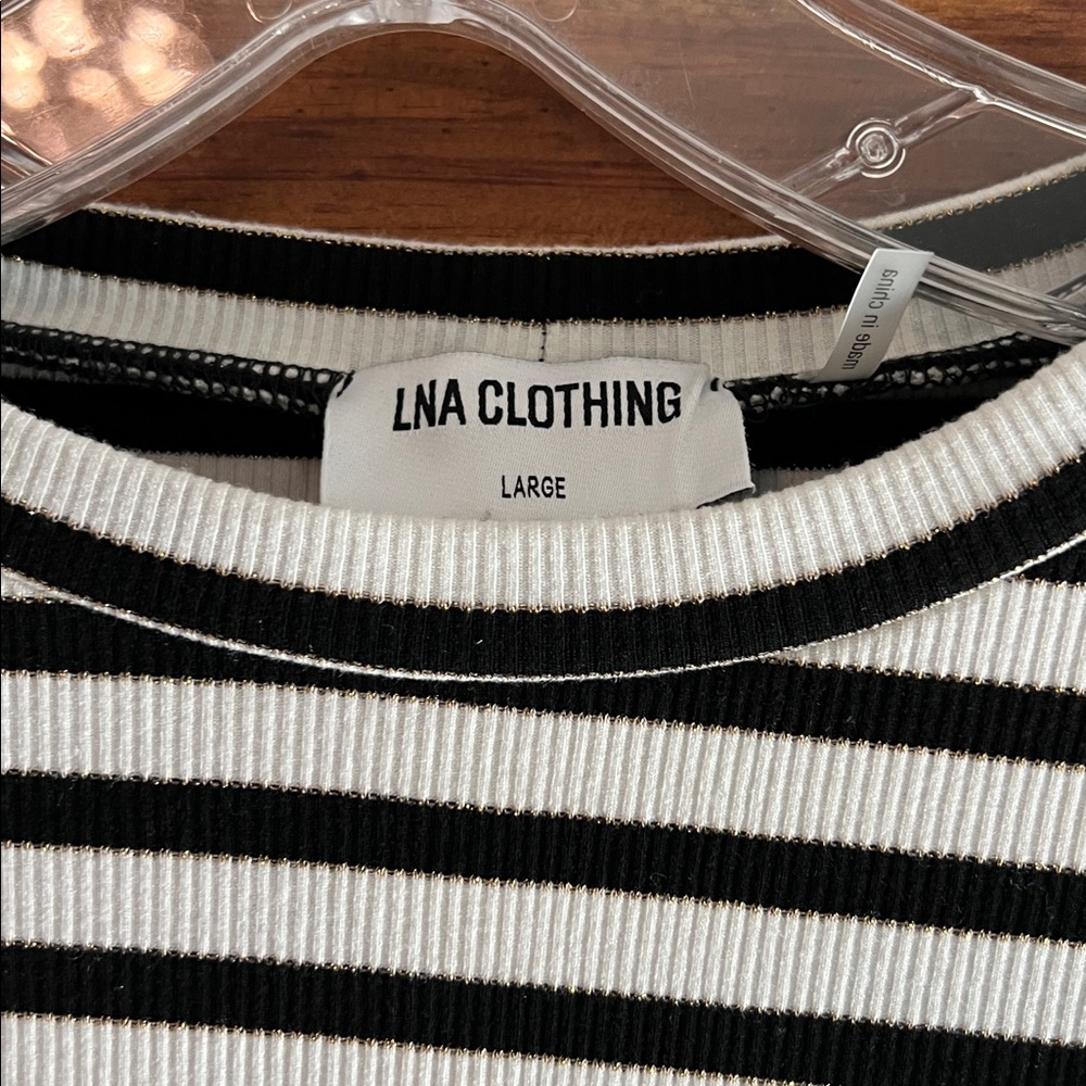 LNA Rilo Lurex Striped Top - Picture 4 of 5